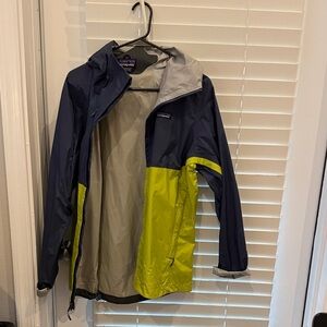 Patagonia Navy and Green Rain Jacket